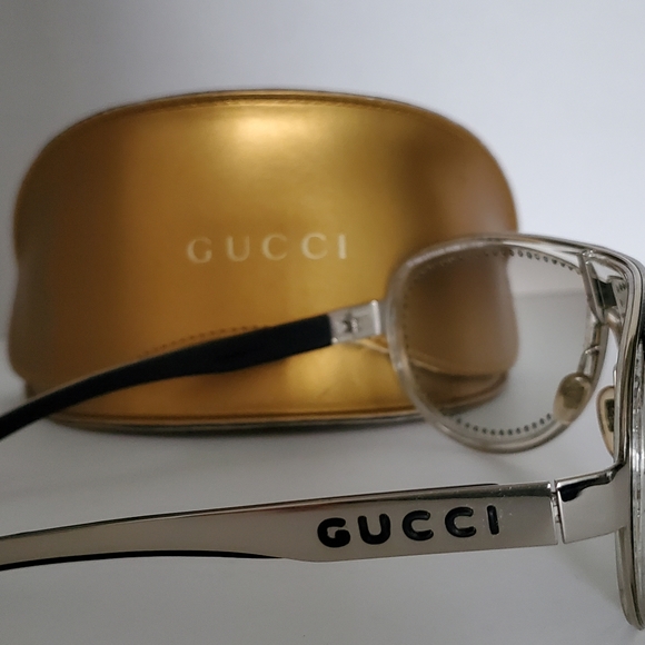 Authentic Gucci 1566 S/STRASS Swarovski Crystal (GREY MS) Aviator Sunglasses - Picture 3 of 6